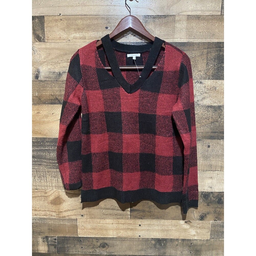 Maurices Plaid Red Sweater Top Small